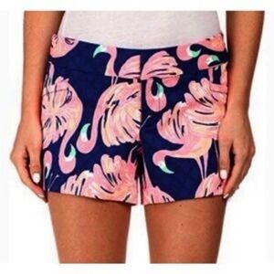 Lilly Pulitzer Ellie size 4 Gimme Some Leg Flamingo Shorts resort Navy